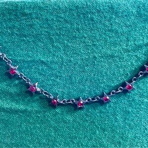 Black and Red Star Station Choker Necklace